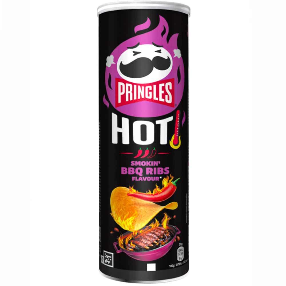 Чипси Pringles Hot зі смаком барбекю та гострих ребер (BBQ Ribs) 160г