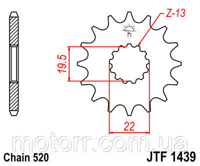 Зірка передня JT JTF1439.13