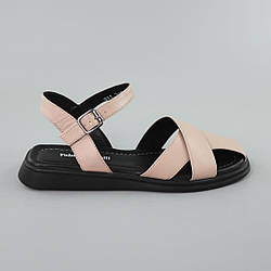 Сандалі жіночі шкіряні 588306 Бежеві