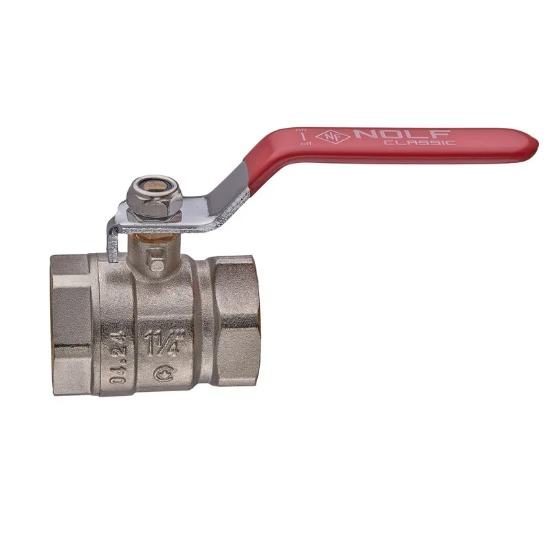 Кран кульовий Nolf classic NFC.611-32-1 1/4" FF ГГВ, ручка "важір" червона (NF3147), фото 1