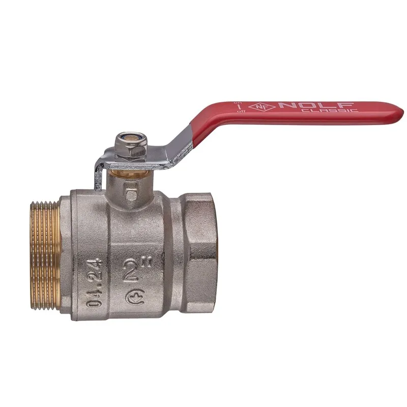 Кран кульовий Nolf classic NFC.621-50-2" FM ГШВ, ручка "важіль" червона (NF3143), фото 1