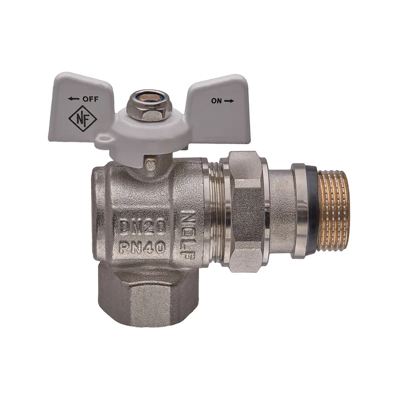 Кран кульовий з американкою Nolf classic NFC.983-08-3/4" FM ГШМ WHITE кутовий "антипротечка" (NF3163, фото 1