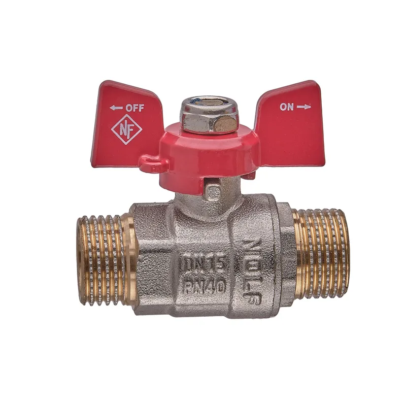 Кран кульовий Nolf classic NFC.731-06-1/2" MM ШШМ, ручка "метелик" червона (NF3136), фото 1