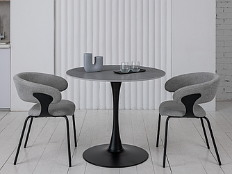 Стол обеденный T-325 айс грей + черный
