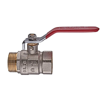 Кран кульовий Nolf classic NFC.621-10-1" FM ГШВ, ручка "важіль" червона (NF3140)