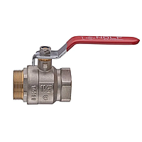 Кран кульовий Nolf Classic NFC.621-40 1 1/2" FM, прямий, латунь CW617N, ручка важіль червона