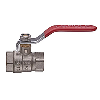 Кран кульовий Nolf Classic NFC.611-06-1/2" FF ГГВ, прямий, латунний, важіль червоний, внутрішня-внутрішня різьба
