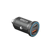 Автомобільний зарядний пристрій BREVIA ePower DualChargeLED 38 W 1xUSB-C + 1xUSB-A чорний