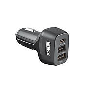 Автомобільний зарядний пристрій BREVIA ePower TriDrive 44 W 1xUSB-C+2xUSB-A чорний