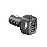 Автомобільний зарядний пристрій BREVIA ePower TriDrive 42 W 3xUSB-A чорний