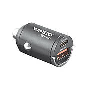 Автомобільний зарядний пристрій Winso PRO 38W USB-C+USB-A mini Metal