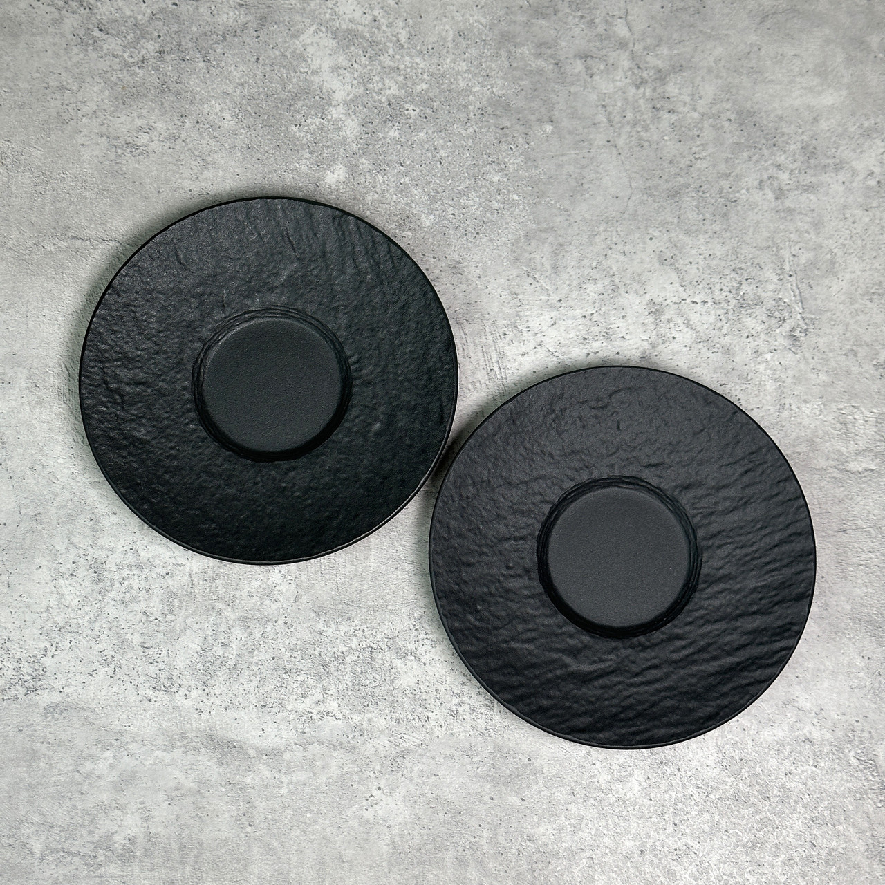 Набір із 2 блюдець Villeroy & Boch Manufacture Rock 12 см, фото 1