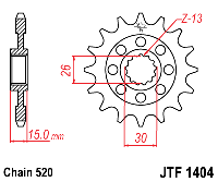Звезда передняя JT JTF1404.16