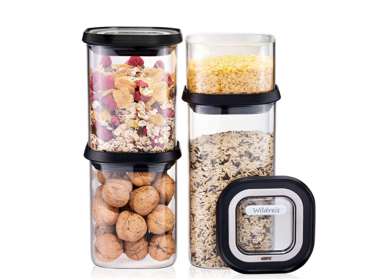 Набір із 4 ємностей для зберігання сипучих продуктів Gefu Pantry