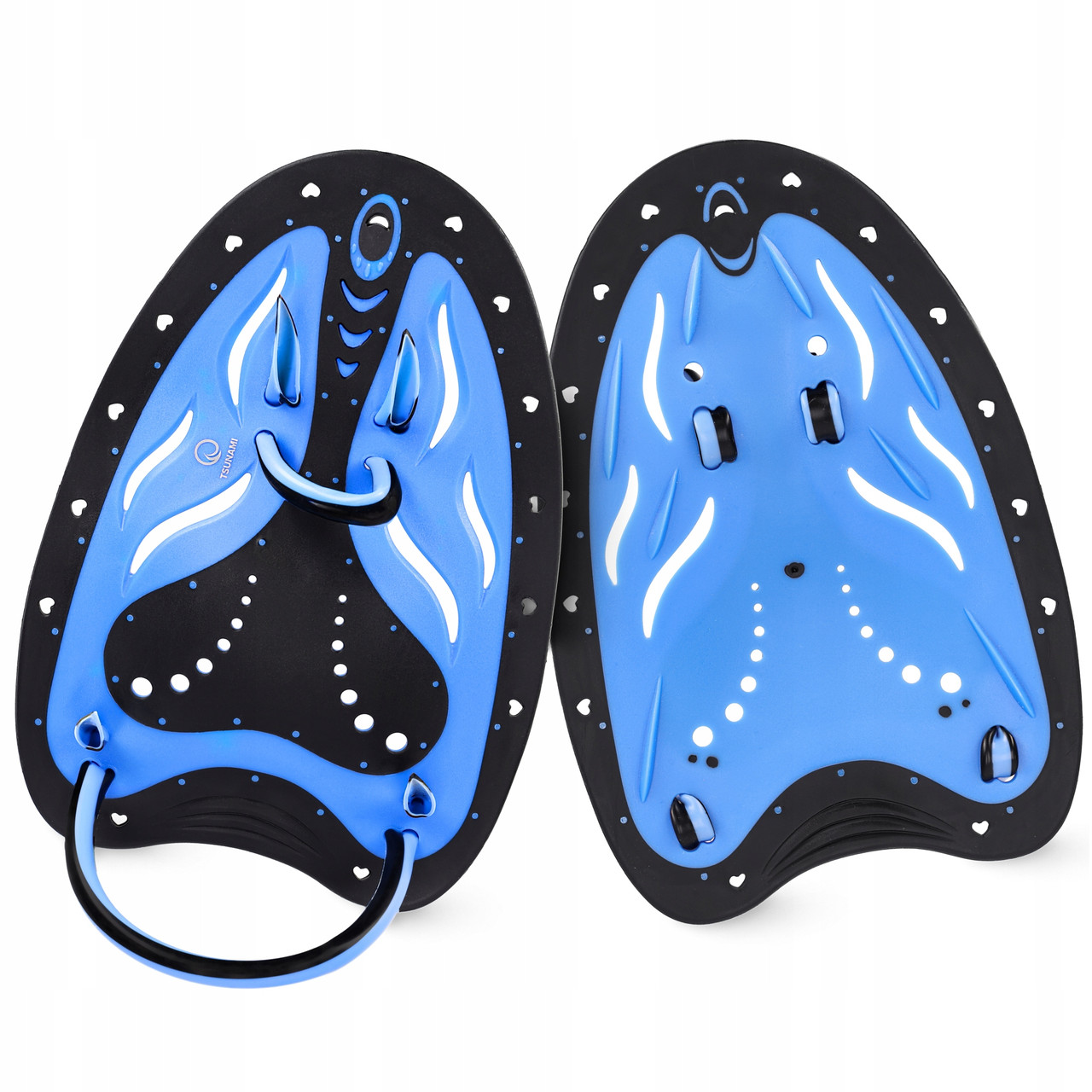 Лопатки для плавання в басейні TSUNAMI Swimming Paddles 2 шт Black/Blue (P-5905973405355)