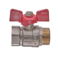 Кран кульовий Nolf classic NFC.721-10-1" FM ГШМ, латунний, прямий, різьбове з'єднання внутрішня-зовнішня