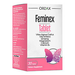 Вітамінний комплекс для зменшення симптомів ПМС Feminex, 30 таблеток, Orzax