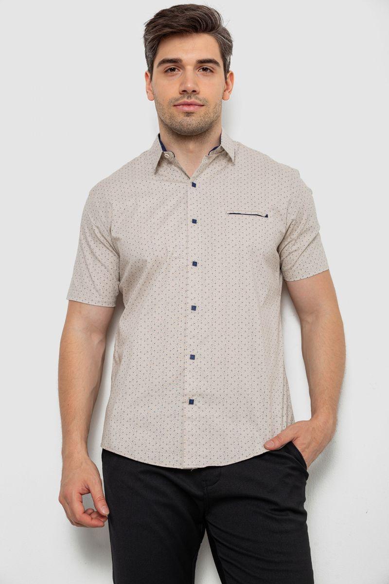 Сорочка чоловіча з принтом, колір бежевий, 214R7332, фото 1
