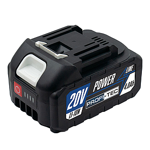 Акумуляторна батарея PROFI-TEC PT2040MP POWERLine: 20V, 4.0 Аh, з індикатором, високоточна (006261)