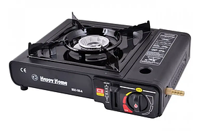 Газова плита туристична Happy Home BDZ-155A з адаптером (балонний газ + газ із балончика)