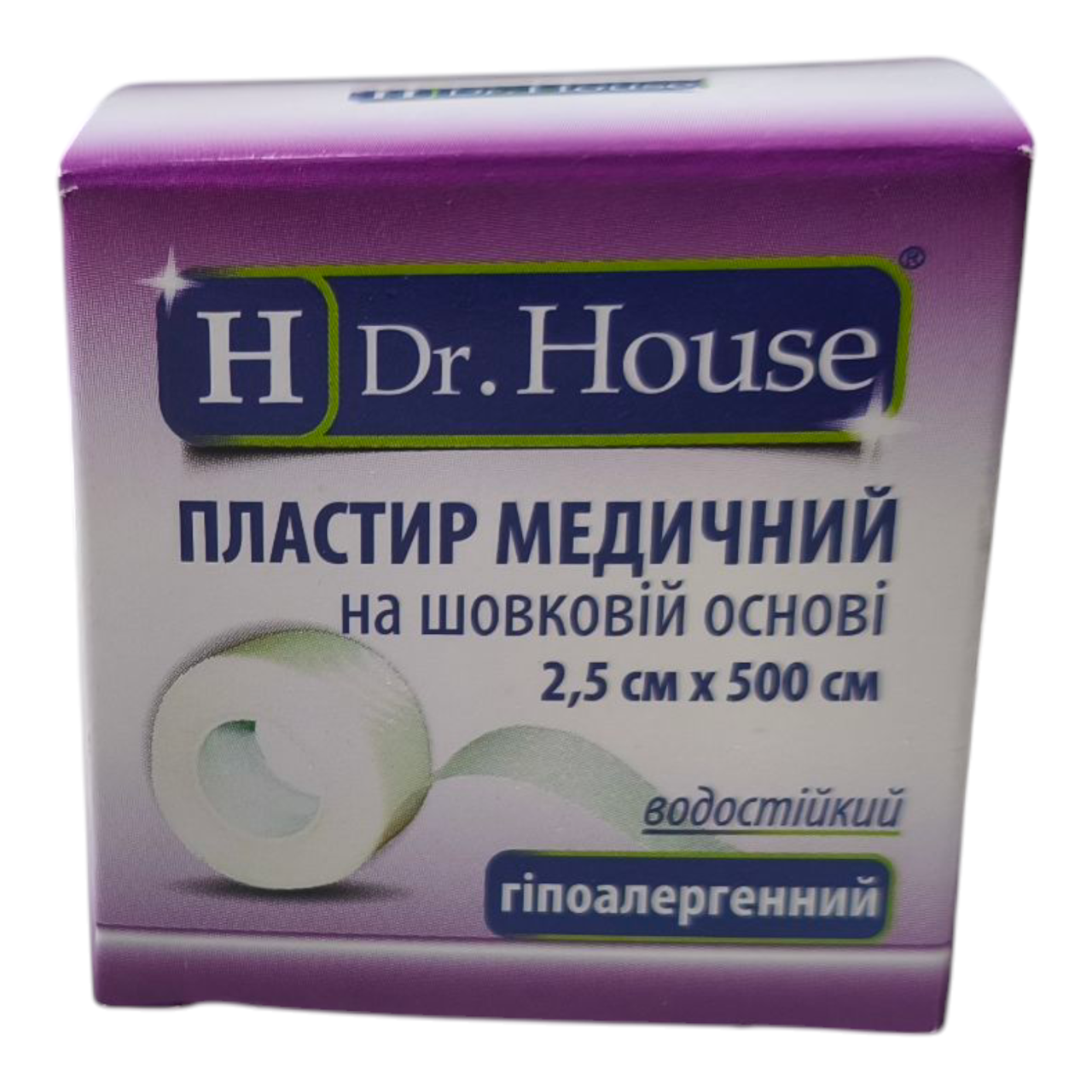 Пластир медичний Dr. House на шовковій основі 2,5 см х 500 см, котушка, 1 шт, фото 1