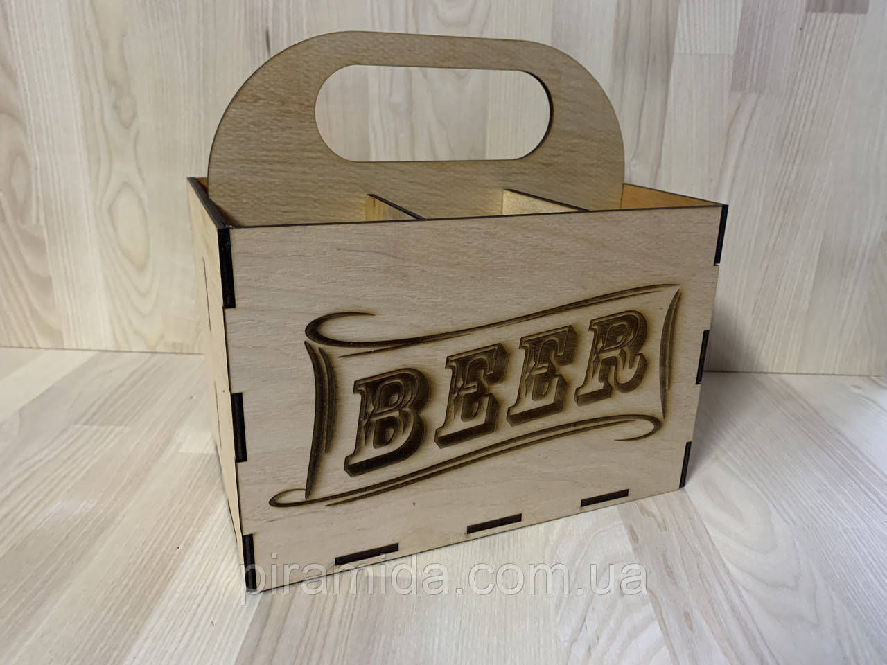 Ящик органайзер переноска таця для пивних пляшок фанера 4 мм, фото 1