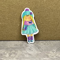 Серединка для бантиків Куколка Тільда, 4 см, арт 014230, 1 шт, Різнокольоровий