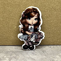 Серединка для бантиків Лялька Джоллі Долс з кошеням , 4 см, арт 03740, 1 шт, Різнокольоровий