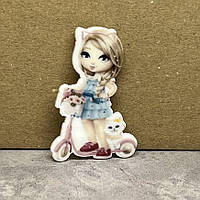 Серединка для бантиків Лялька Джоллі Долс, 4 см,  арт 03739, 1 шт, Різнокольоровий