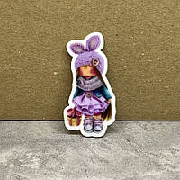 Серединка для бантиків Лялька Тільда - 3,6 см, арт 014202, 1 шт, Різнокольоровий