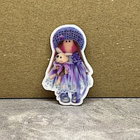 Серединка для бантиків Лялька Тільда - 4 см, арт 02342, 1 шт, Різнокольоровий