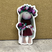 Серединка для бантиків Лялька Тільда - 4 см, арт 02360, 1 шт, Різнокольоровий