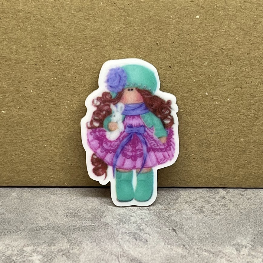 Серединка для бантиків Лялька Тільда ( зайчик) - 4 см, арт 014204, 1 шт, Різнокольоровий, фото 1