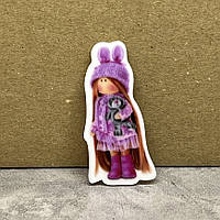 Серединка для бантиків Лялька Тільда (з Ведмідиком) - 3,6 см, арт 014201, 1 шт, Різнокольоровий