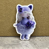 Серединка для бантиків Лялька Тільда (колір бузок)- 4 см, арт 014205, 1 шт, Різнокольоровий