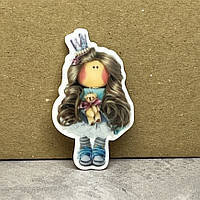 Серединка для бантиків Лялька Тільда (Королева) - 4 см, арт 02340, 1 шт, Різнокольоровий