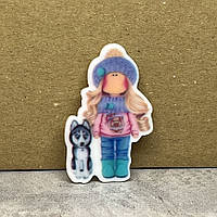 Серединка для бантиків Лялька Тільда (Хаскі)- 4 см, арт 02361, 1 шт, Різнокольоровий