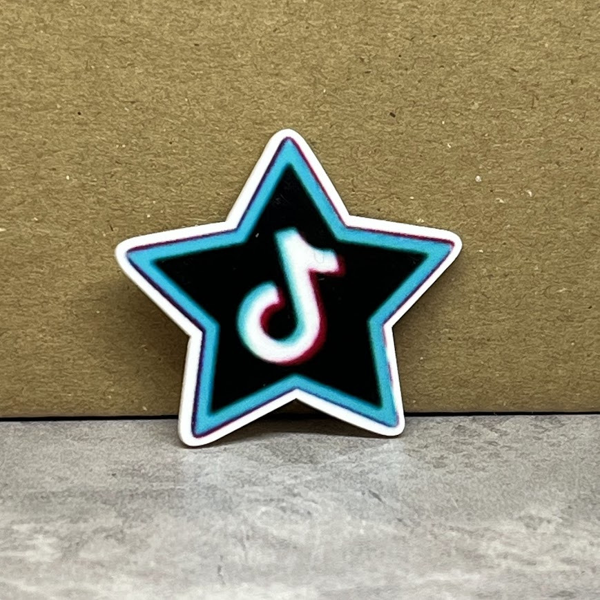 Серединка для бантиків, 38 мм, tiktok-зірочка, арт 08850, 1 шт, Різнокольоровий, фото 1