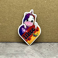 Серединка для бантів (декор-пластик), Єдиноріг (Likee-напис), 4 см, арт 010219, 1 шт, Різнокольоровий