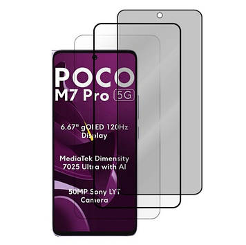 Скло на POCO M7 Pro 5G захисне протиударне Full Screen 5D | 9H | 2.5D | Nano - покриття "HYPER"