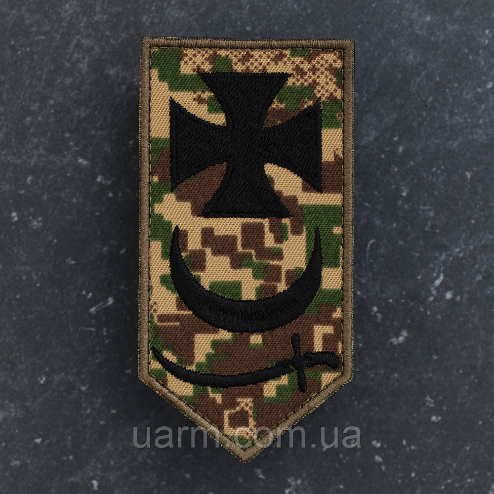 Шеврон 1 БрОП Буревій (без напису) хижак-піксель G0822 Новий