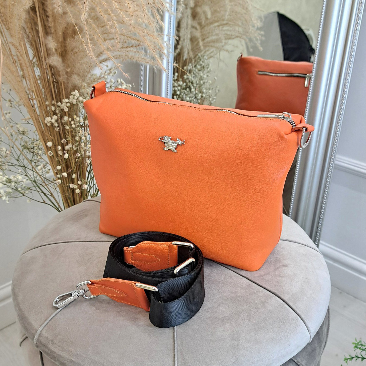 Сумка жіноча шкіряна ТМ "Vasha Para". Колір помаранчевий, фото 1