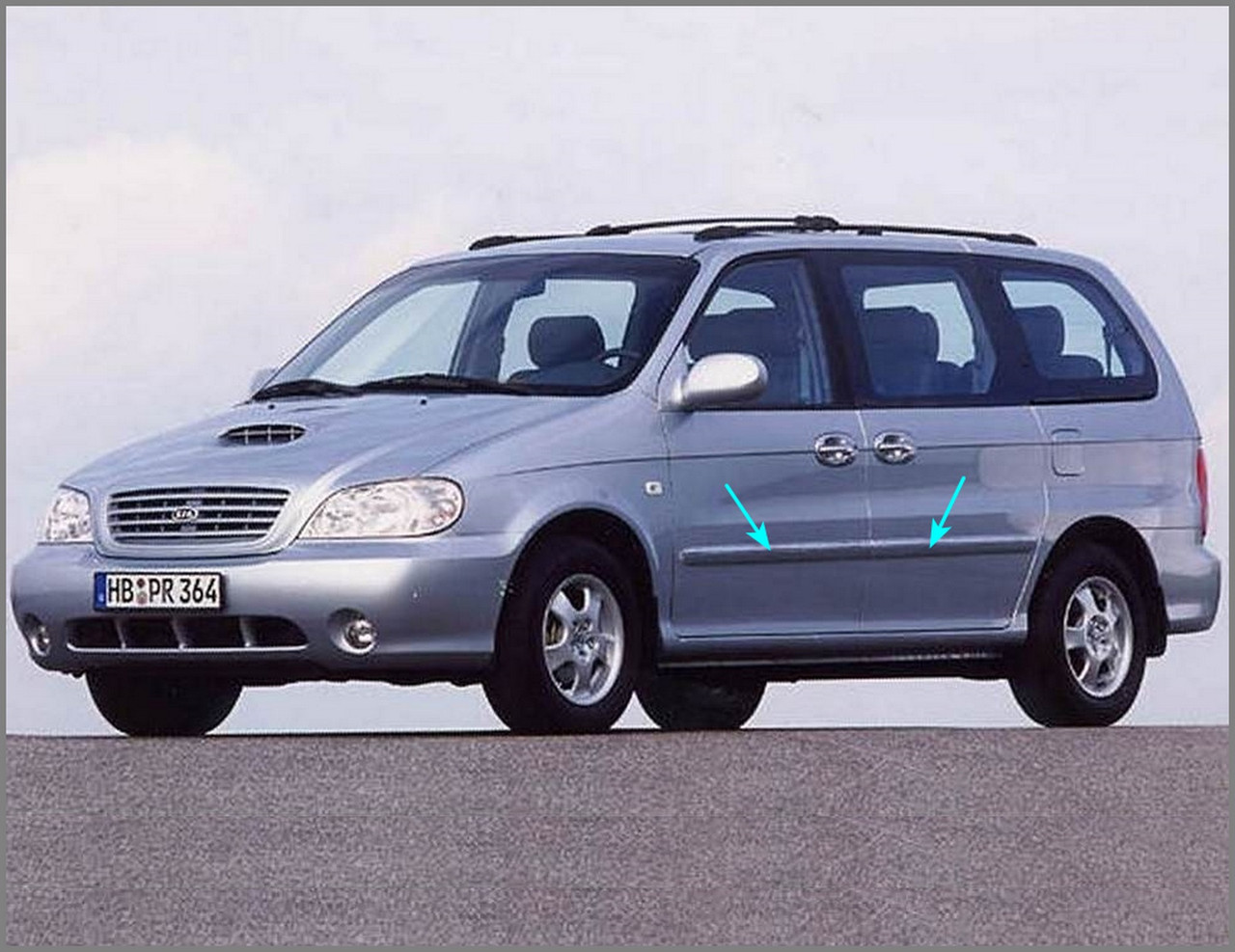 Захисні бічні молдинги для KIA Carnival 1999-2005, фото 1