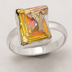 Вісмут кристал срібна каблучка, 0452КВ