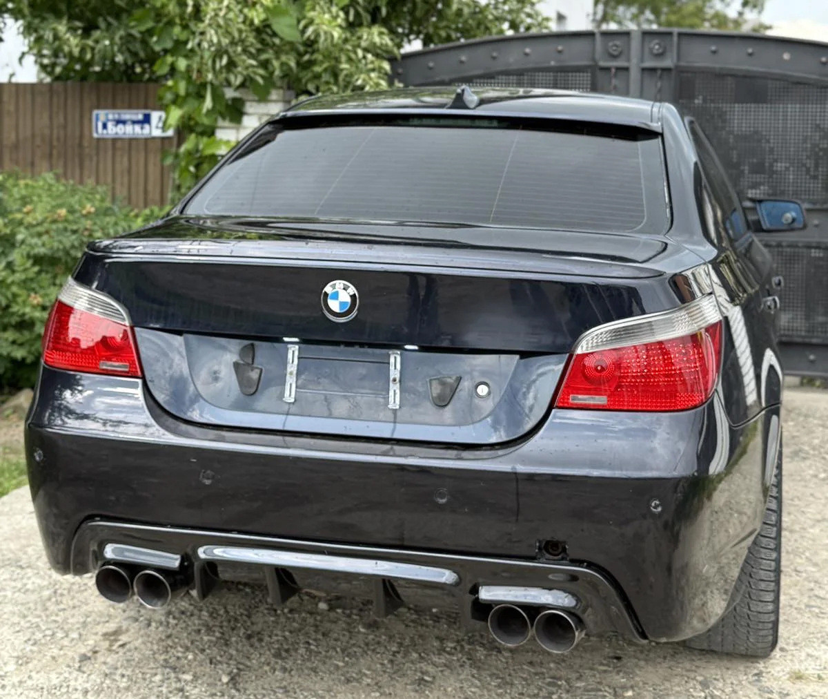 Задний диффузор DPT V-2 (для M-Sport, Черный Глянец) для BMW 5 серия E60/E61 2003-2010 гг, фото 1