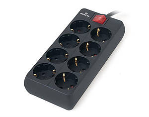 Мережевий фільтр 3м 8 розеток REAL-EL RS-8 PROTECT (EL122300022) чорний новий