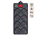 Мережевий фільтр 3м 8 розеток REAL-EL RS-8 PROTECT (EL122300022) чорний новий, фото 2