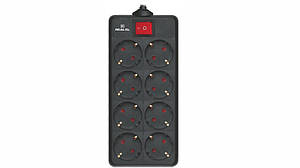 Мережевий фільтр 5м 8 розеток REAL-EL RS-8 PROTECT (EL122300024) чорний новий