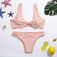 Роживий жіночий роздільний купальник