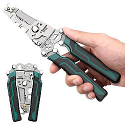 Багатофункціональні плоскогубці-мультитул для зачистки дротів 18в1 / Кліщі для зняття ізоляції / Стріпер